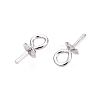 Anti-Tarnish Rhodium Plated 925 Sterling Silver Cup Pearl Bail Pin Pendants STER-N016-41P-3