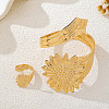 Iron Sunflower Cuff Bangle & Ring Sets for Women WG2469A-01-2