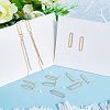 SUPERFINDINGS 12Pcs 2 Size Brass Oval Stud Earrings with 925 Sterling Silver Pins for Women KK-FH0005-08-4