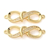 Rack Plating Brass Micro Pave Cubic Zirconia Infinity Connector Charms KK-C084-23B-G-1