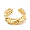 Rack Plating Brass Criss Cross Open Cuff Rings for Women RJEW-M148-06G-1