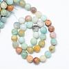 Natural Flower Amazonite Bead Strands G-R346-6mm-22-2