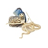 Snake & Butterfly Brass Micro Pave Cubic Zirconia Brooches JEWB-V003-04G-3