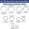 50Pcs 5 Styles 925 Sterling Silver Open Jump Rings STER-BBC0006-19-2