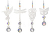 4Pcs Glass Teardrop Hanging Suncatchers HJEW-JM04654-3