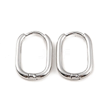 304 Stainless Steel Oval Hoop Earrings EJEW-M218-02A-P