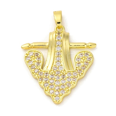 Brass Pendants with Cubic Zirconia KK-D536-07G-1