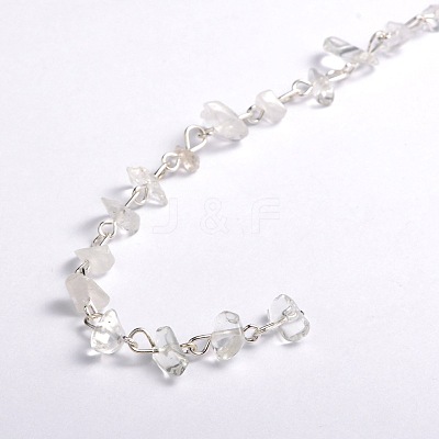 Handmade Natural Crystal Chips Beads Chains for Necklaces Bracelets Making AJEW-JB00043-06-1