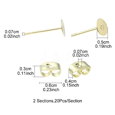 20Pcs 304 Stainless Steel Stud Earring Findings STAS-YW0001-42E-1