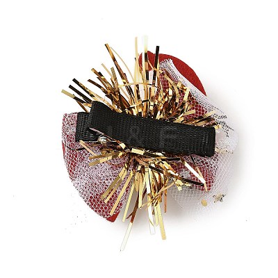 Christmas Theme Glitter Felt Fabric Alligator Hair Clip PHAR-U002-01D-1