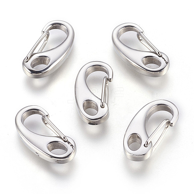 Non-Tarnish 304 Stainless Steel Push Gate Snap Keychain Clasp Findings STAS-F175-13P-A-26mm-1