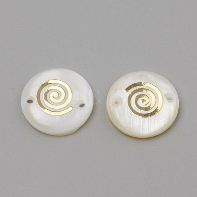 Freshwater Shell Links connectors SHEL-Q009-002G-1