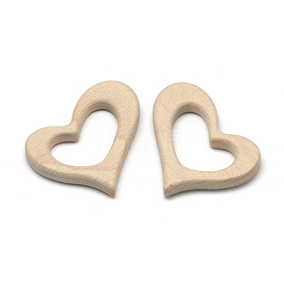 Undyed Beech Wood Big Pendants X-WOOD-R263-02-LF-1