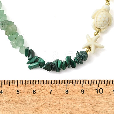 Natural Green Aventurine & Natural Malachite Necklaces NJEW-JN06632-1