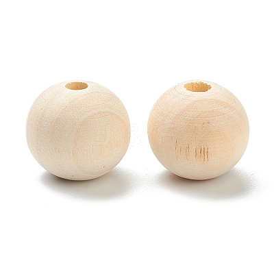 Natural Unfinished Wood Beads LS-WOOD-XCP0001-19F-1