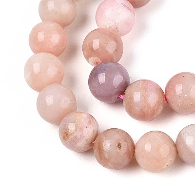Natural Pink Opal Beads Strands G-R446-8mm-10-01-1