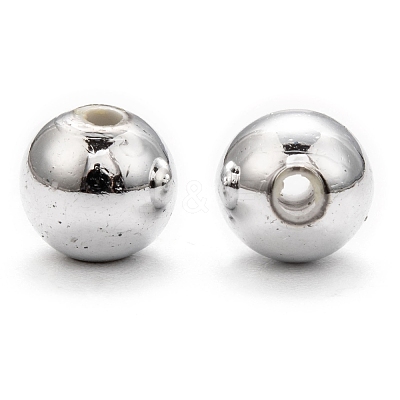 Plating Plastic Acrylic Round Beads PACR-L003-8mm-S-1