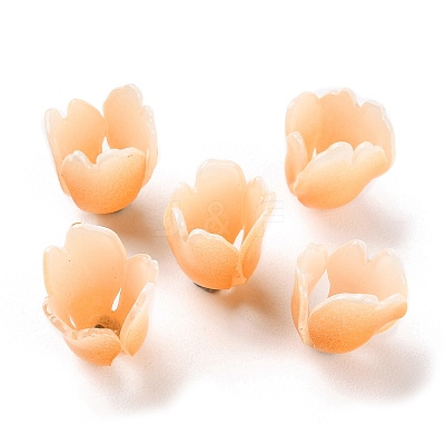 4-Petal Opaque Acrylic Bead Caps X-SACR-D007-08A-1