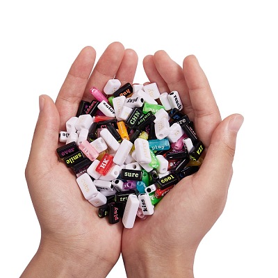 200G 4 Style Transparent Acrylic Beads MACR-SZ0001-16-1