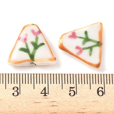 Flower Theme Handmade Porcelain Beads LAMP-D303-06B-02-1