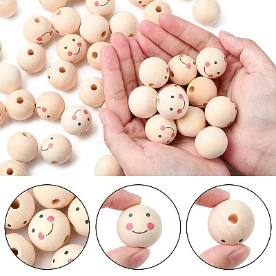 Natural Wood Beads WOOD-T019-13A-1