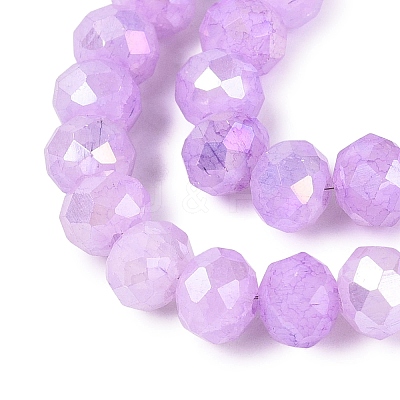 Electroplate Crackle Imitation Jade Glass Beads Strands LS-EGLA-Q131-02C-04-1