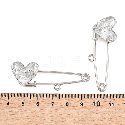 Radiant Heart 304 Stainless Steel Safety Pins Brooch Findings SA-CBA098D-15C-P01-1