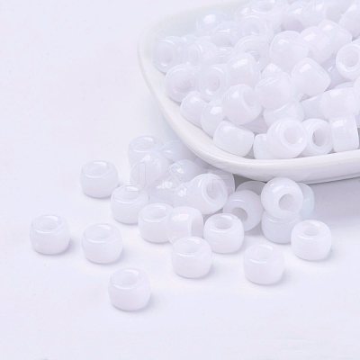 Opaque Acrylic European Beads X-PL338-1-1