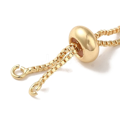 Rack Plating Adjustable Brass Box Chain Slider Bracelet Making KK-M285-03KCG-1