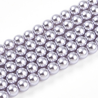 Baking Paint Pearlized Glass Pearl Bead Strands HY-N002-4mm-A04-1