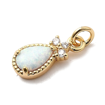 Synthetic Opal Teardrop Charms KK-H089-04B-01-1