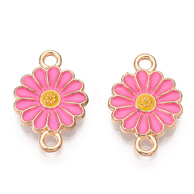 Zinc Alloy Enamel Sunflower Connector Charms ENAM-E011-01KCG-06-1