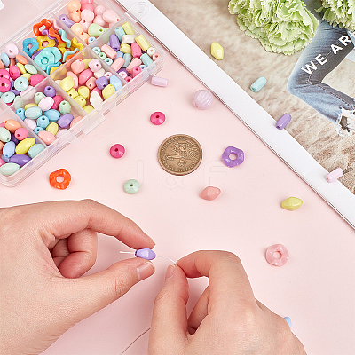 168Pcs 8 Style Opaque Acrylic Beads SACR-GA0001-03-1