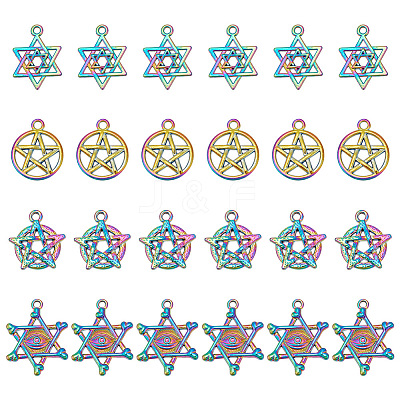 24Pcs 4 Styles Alloy Pendants FIND-AR0004-38-1
