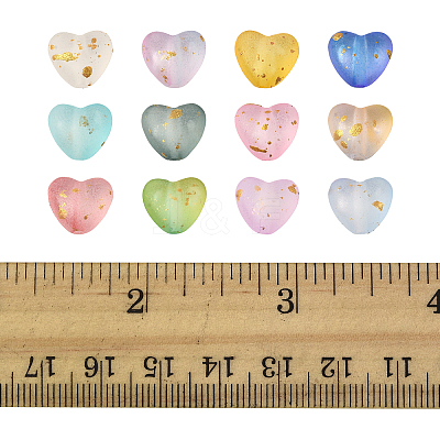 360Pcs 11 Colors Frosted Transparent Acrylic Beads OACR-FS0002-30-1