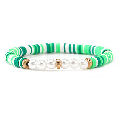 Polymer Clay Heishi Beads Stretch Bracelets for Women BK9964-14-1