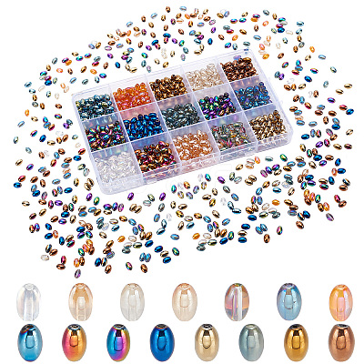 1050Pcs 15 Color Electroplate Glass Beads EGLA-PH0001-26-1