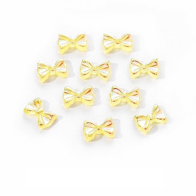 Electroplated Bowknot Resin Cabochons MRMJ-R128-16G-1