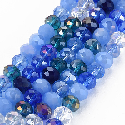 Electroplate Glass Beads Strands X-EGLA-S194-18A-1