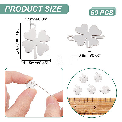 50Pcs 304 Stainless Steel Charms STAS-AR0001-45-1