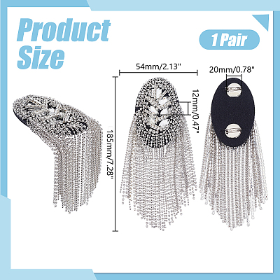 2Pcs Iron Tassel Chain Shoulder Epaulettes DIY-HY0003-62P-1