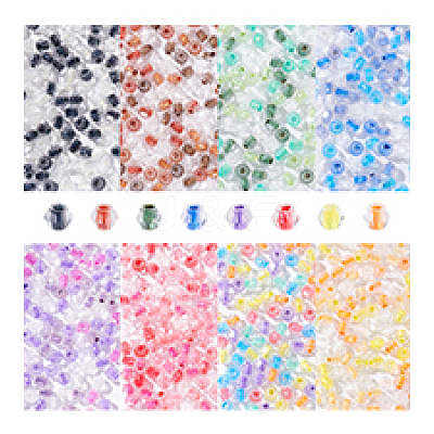 8 Bags 8 Colors Rhombus Transparent Glass Beads GLAA-PH0004-16-1