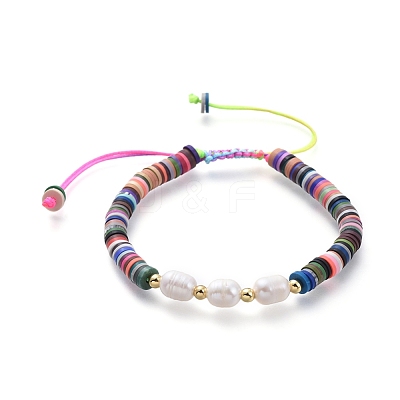 Adjustable Nylon Thread Braided Bead Bracelets BJEW-JB05124-05-1