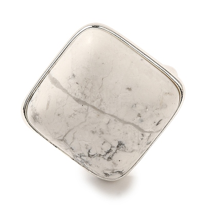 Natural Howlite Adjustable Rings RJEW-H240-01S-18-1