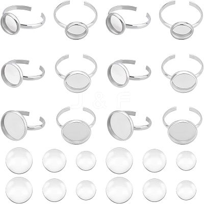 DIY Flat Round Cuff Ring Making Kit DIY-UN0003-46-1