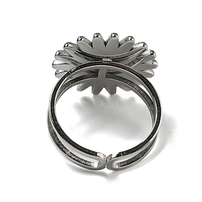 Sun 304 Stainless Steel Open Cuff Rings STAS-Z060-08P-03-1