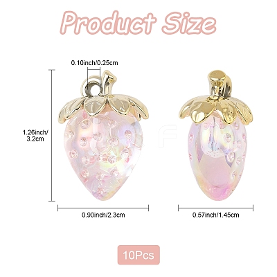 10Pcs Transparent Acrylic Pendants MACR-FS0002-08B-1