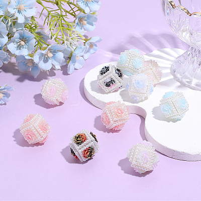 10Pcs Opaque Resin Beads RESI-PA0001-58-1