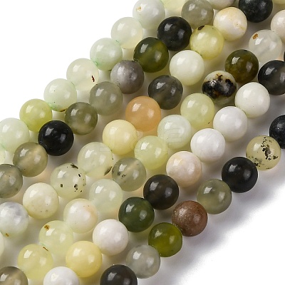Natural New Jade Beads Strands X-G-F591-16-6MM-1