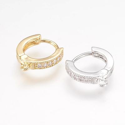 Brass Huggie Hoop Earring Findings KK-L152-20-1